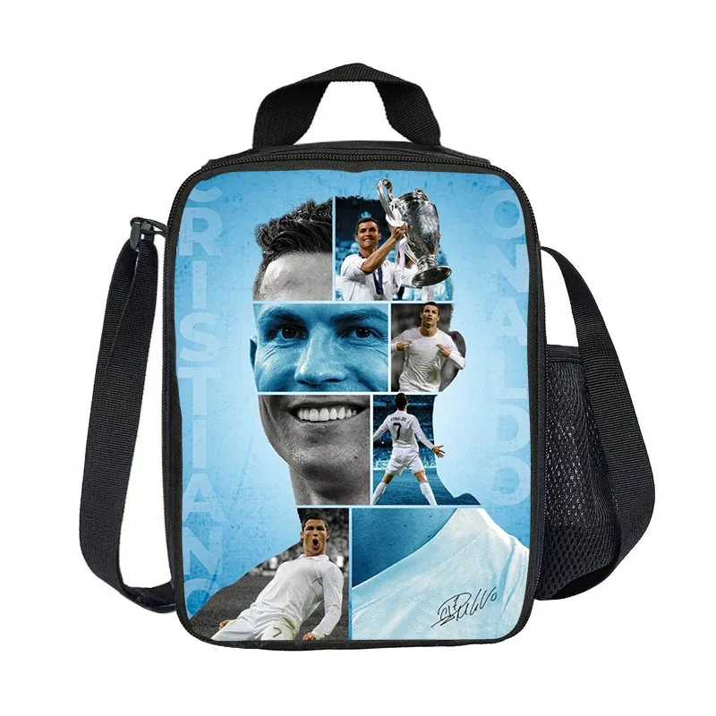 sac isotherme ronaldo cr football star, sacs à déjeuner isolés, conteneur à déjeuner, sac fourre-tout étanche, boîte à déjeuner, sacs de rangement pour aliments sportifs