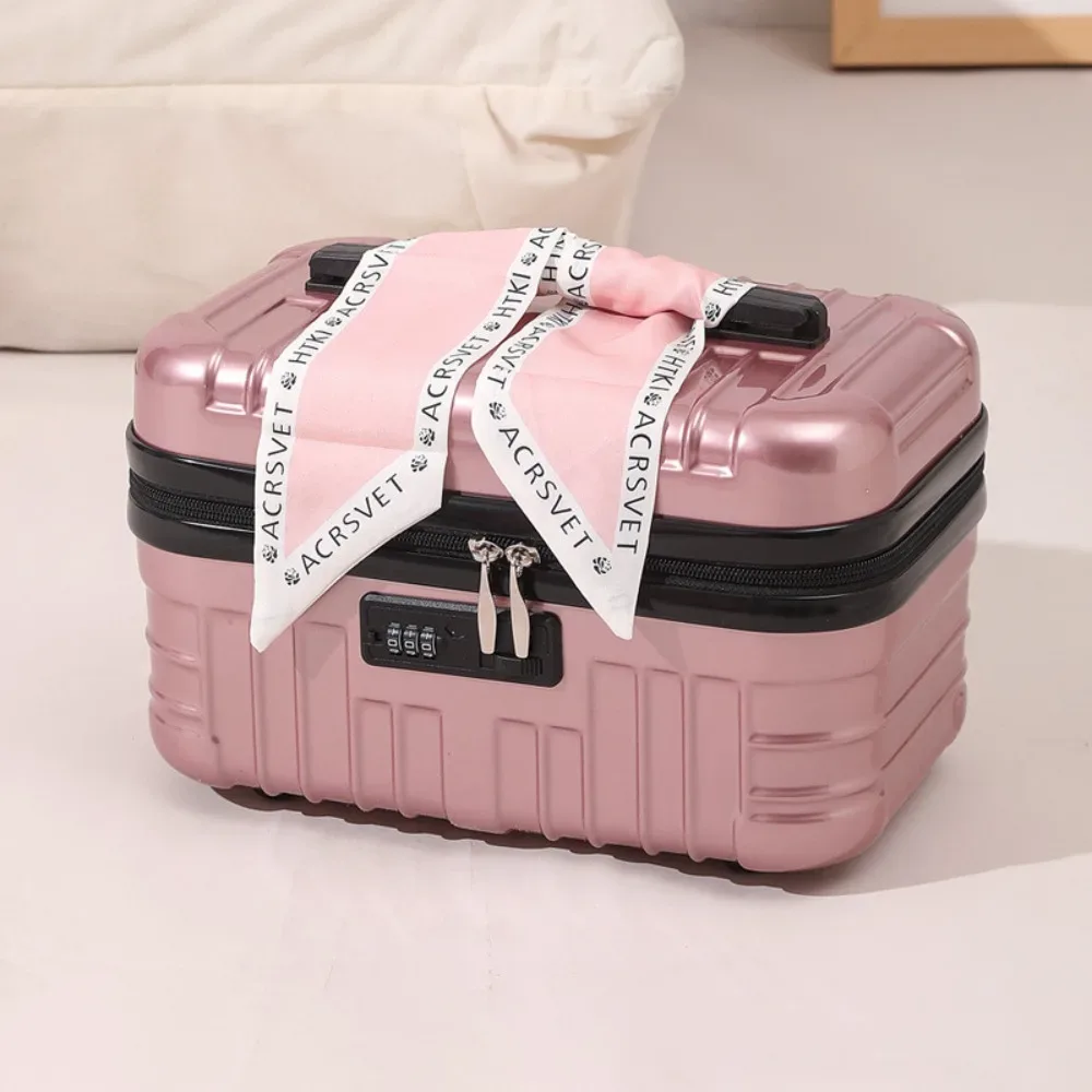 trousse de toilette portable 17 pouces, mini-valise élégante, sac de rangement durable et étanche pour cosmétiques, sac à main pour femme