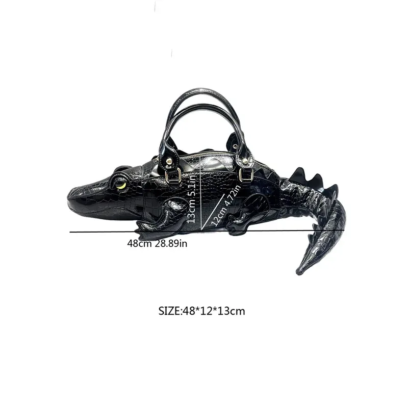 nouveau sac à main tendance en forme de crocodile pour femmes, sac fourre-tout de créateur à la mode européenne et américaine, sac à bandoulière décontracté pour femme
