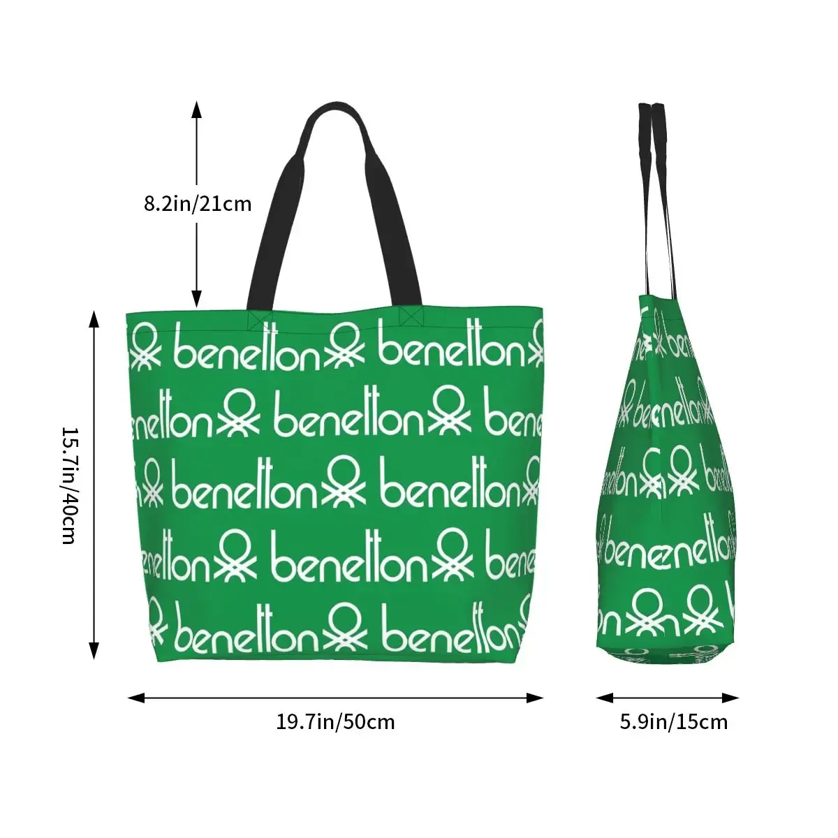 united colors of benetton sac fourre-tout en toile de grande capacité, sac à bandoulière, sac à provisions pour femmes