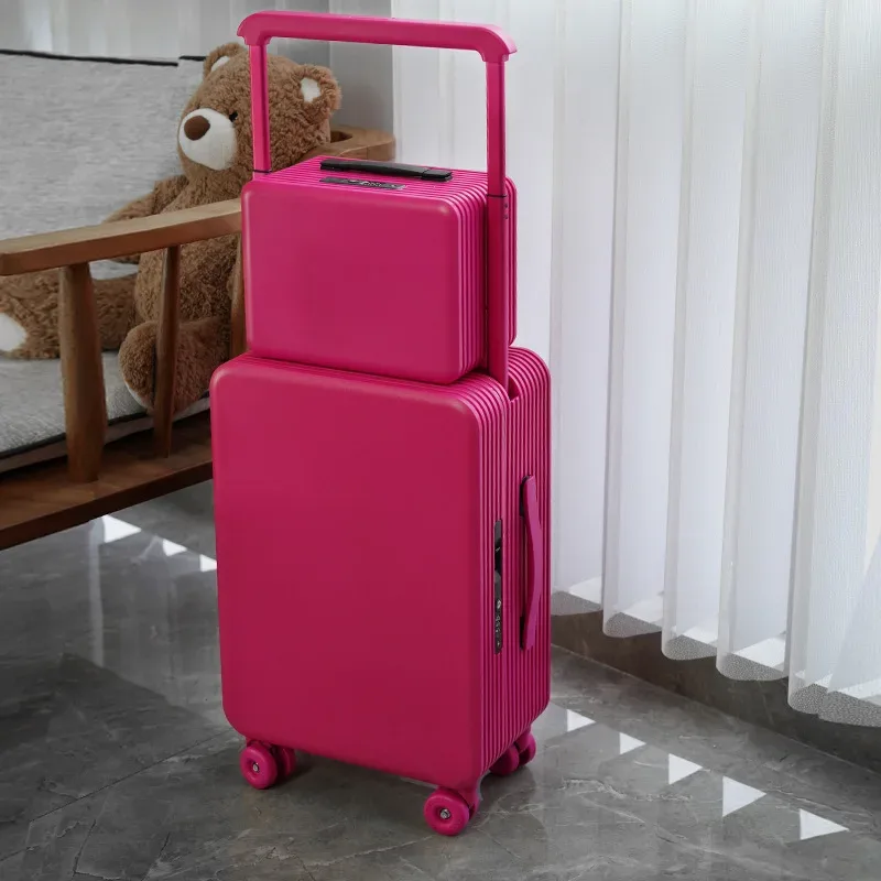 nouvel ensemble de bagages 2026 à poignée large, valise à roulettes avec boîte à maquillage, robuste et durable, pour voyages
