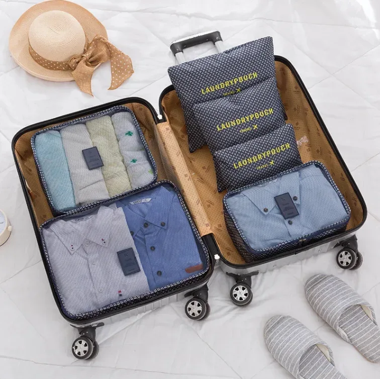 organisateur voyage sacs rangement polyester multifonction cube taille couleur variée usage bagages compression vêtements