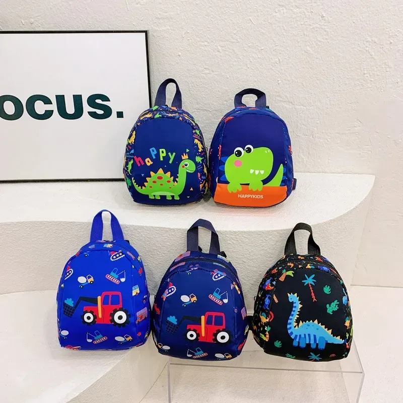 Sac à dos Dinosaure Cartoon Unisexe pour Élèves de Maternelle en Nylon, Léger, Motif Animal Mignon, Contraste de Couleurs