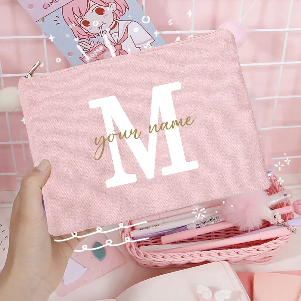 sacs à cosmétiques de demoiselle d'honneur avec nom personnalisé, trousse de maquillage pour filles, pochette de toilette de voyage, cadeaux d'anniversaire de mariage pour elle