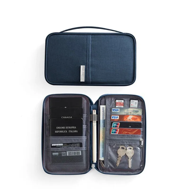 portefeuille de voyage tendance, porte-passeport familial unisexe, accessoires de voyage, étui de rangement de documents étanche, sac d'identité, porte-carte de crédit