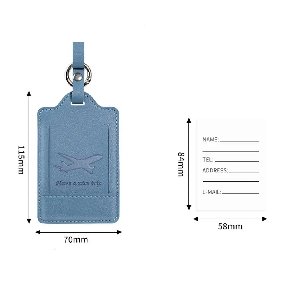 étiquettes de bagage portables en cuir pu, étiquette d'adresse de valise, étiquette de sac d'embarquement de bagages, anti-perte, accessoires de voyage