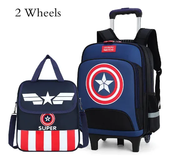 sac dos oxford université bleu motif captain america roulettes fixes pochette detachable bagages voyage unisexe