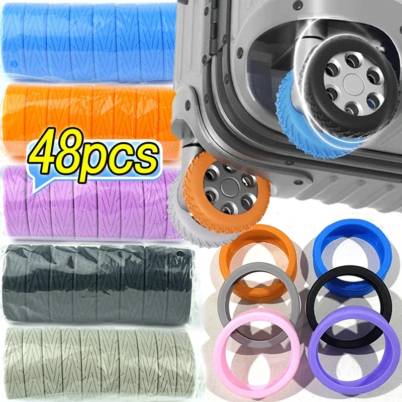 protège roue bagage silicone couleur motif pneu protection silencieuse voyage accessoire durabilité esthétique personnalisation