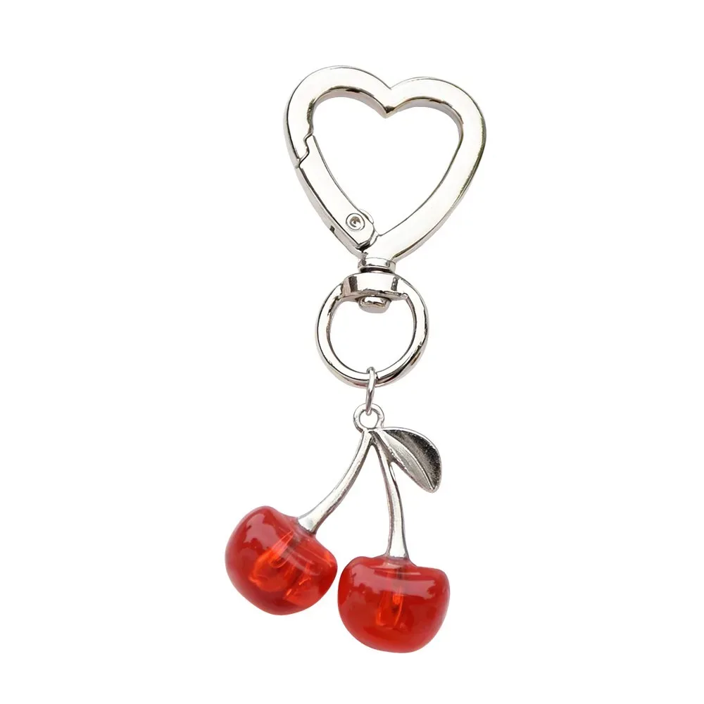 nouveau porte-clés cerise en résine, simulation de fruit, créatif, accessoire de bijouterie diy, décoration suspendue pour sac à dos