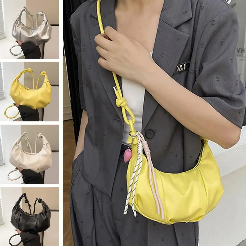 sac à bandoulière plissé en forme de nuage, sac à bandoulière en pu pour femmes, sac à bandoulière élégant en simili cuir
