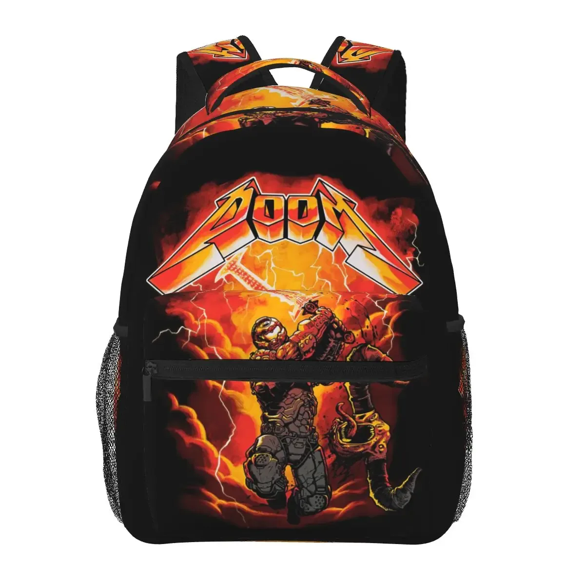 og doom slayer – sac à dos de jeu pour étudiants, sac d'école, sac à dos de randonnée, de voyage, pour garçons et filles, sac à livres à la mode, sacs à bandoulière