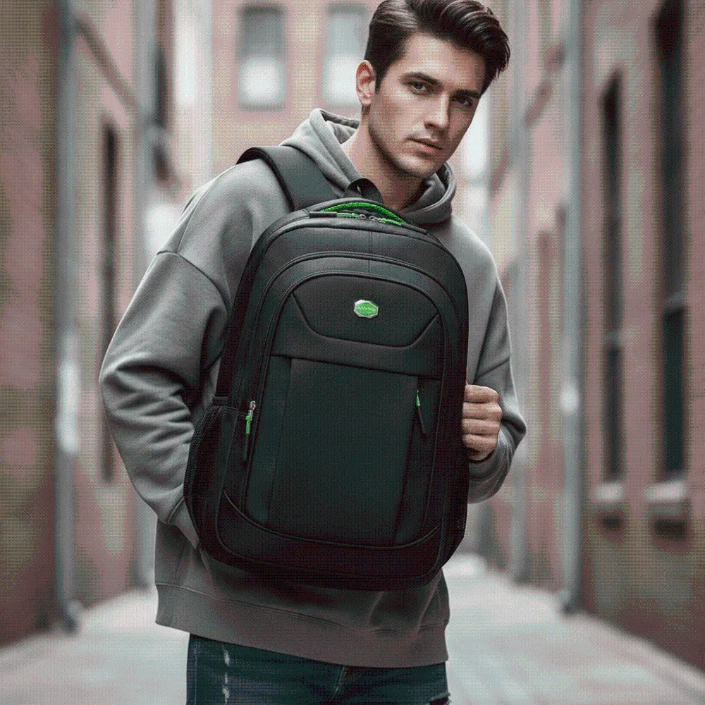Sac à dos scolaire en nylon pour étudiants, anti-éclaboussures, résistant aux rayures, grande capacité, sangles fixes, couleur contrastée