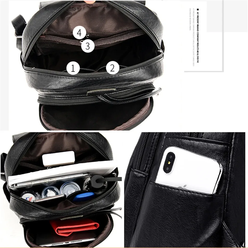 sac à dos en cuir souple pour femmes, de haute qualité, pour loisirs, voyage, grande capacité, sacs d'école pour adolescentes, noir, nouvelle collection 2022