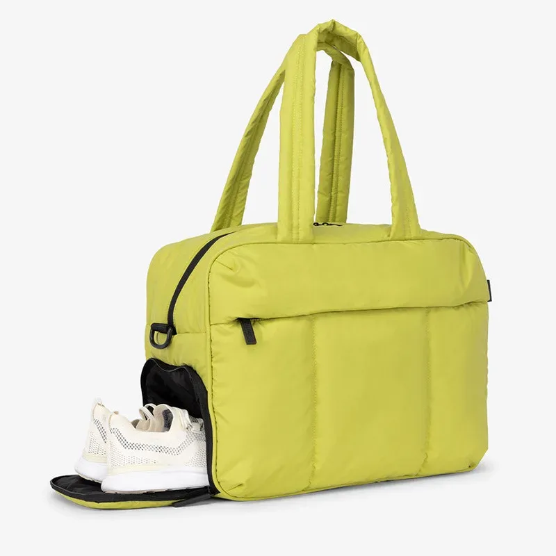 sac polochon en duvet grande capacité pour femmes, sacs à bandoulière multifonctionnels de grande capacité, séparation sèche et humide, sac à main de voyage