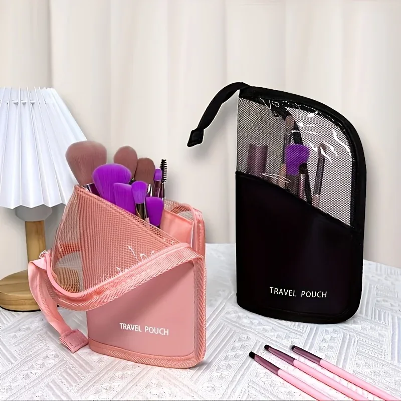 étui à crayons à sourcils vertical spacieux 2025, un sac organisateur portable pour le maquillage, parfait pour les femmes - facile à utiliser et à transporter.