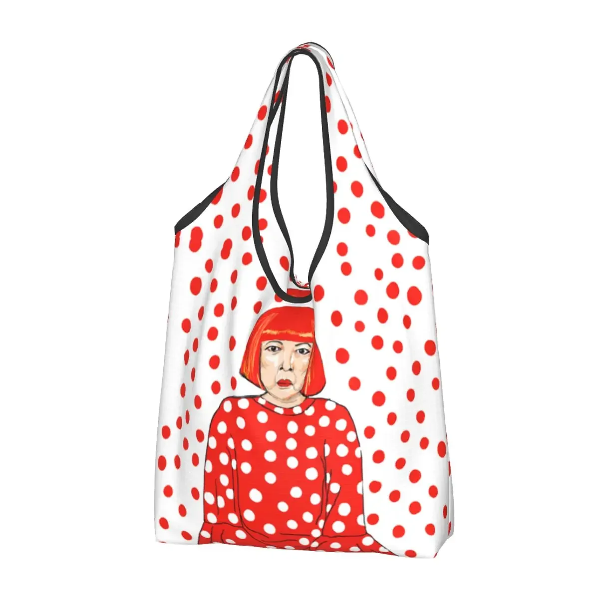sacs à provisions personnalisés pour femmes, sacs fourre-tout d'épicerie portables, grande capacité, germination yayoi kusama