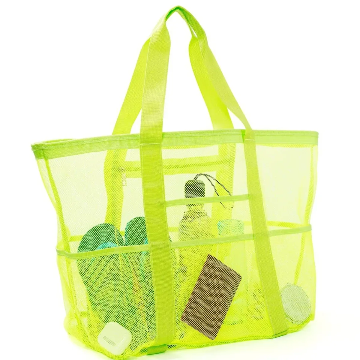 sac fourre-tout en maille respirante multi-poches de grande capacité, à séchage rapide, sac de rangement multi-compartiments pour articles de sport et de natation