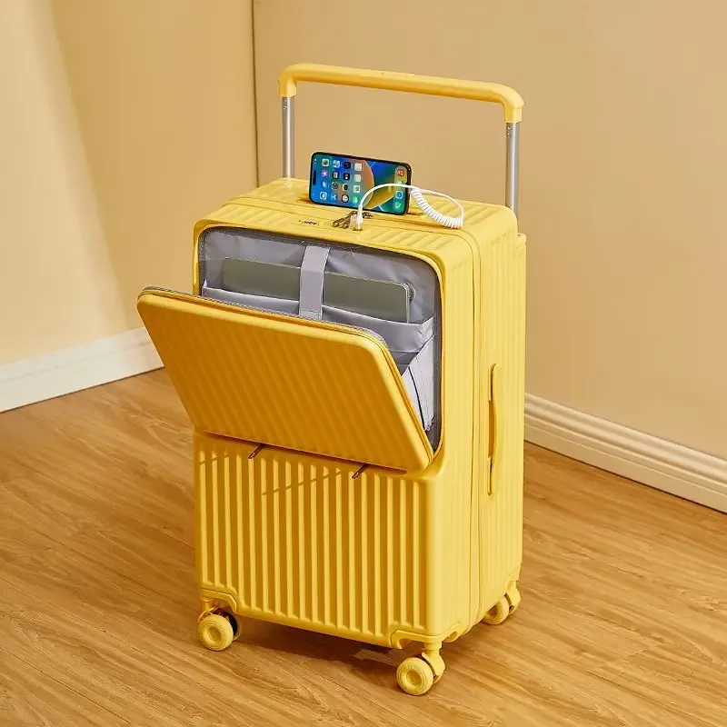 nouvelle valise à roulettes multifonctionnelle avec ouverture frontale pour ordinateur portable, bagage cabine 20 pouces, grande taille