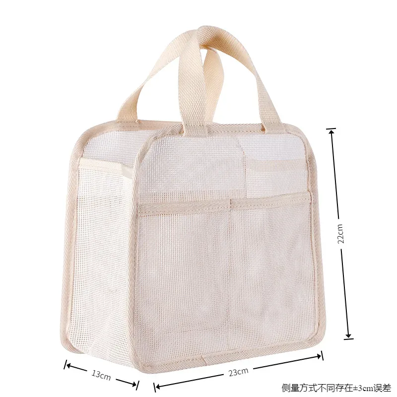 nouvelle trousse de toilette coréenne en maille tissée pour femmes, sac de rangement portable pour produits de soin de la peau, sac de voyage, trousse de maquillage pour la salle de sport et la douche.
