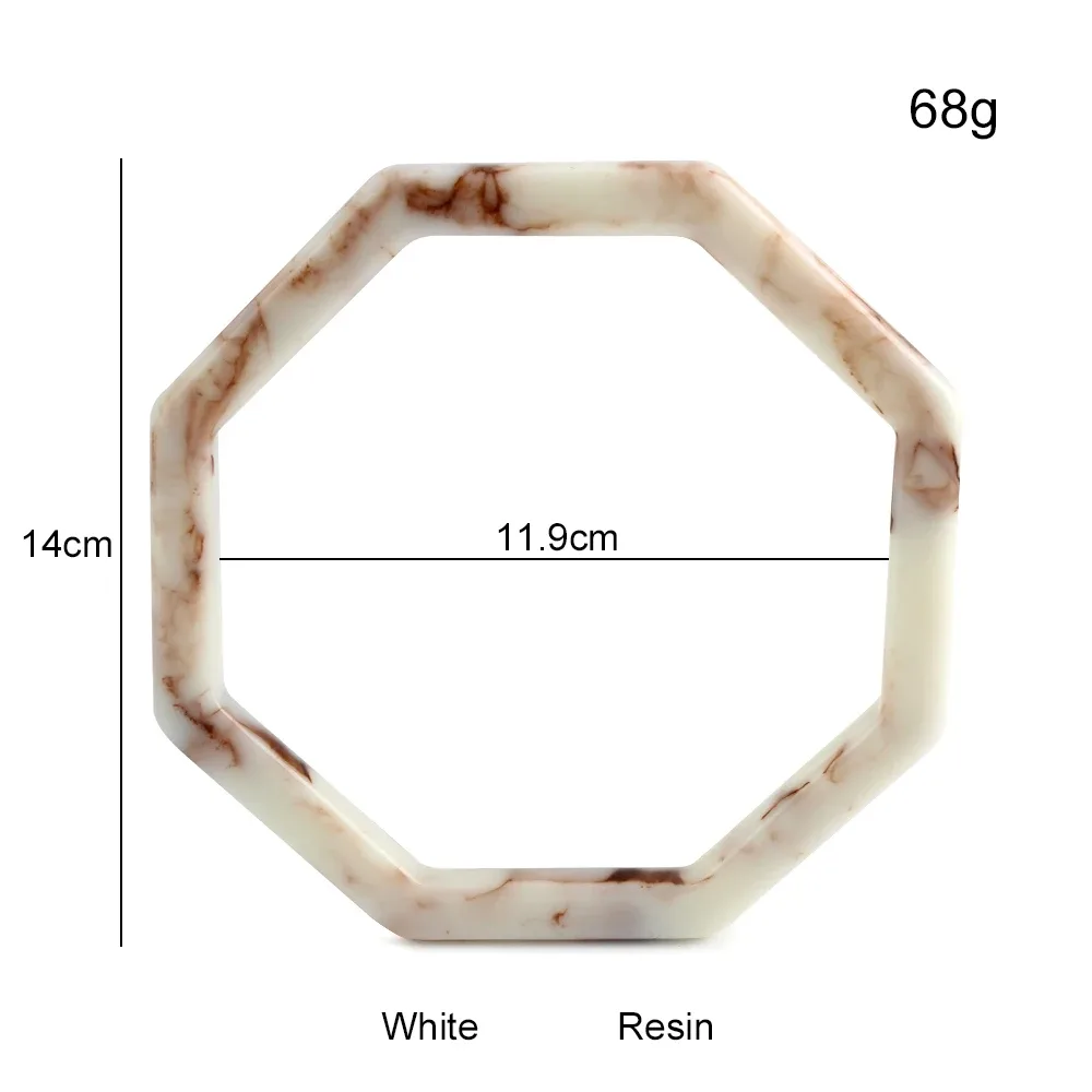 sac tressé hexagonal, 2 pièces, poignée en résine amovible, accessoires de sac faits à la main, sac à bandoulière, poignée de sac à bandoulière