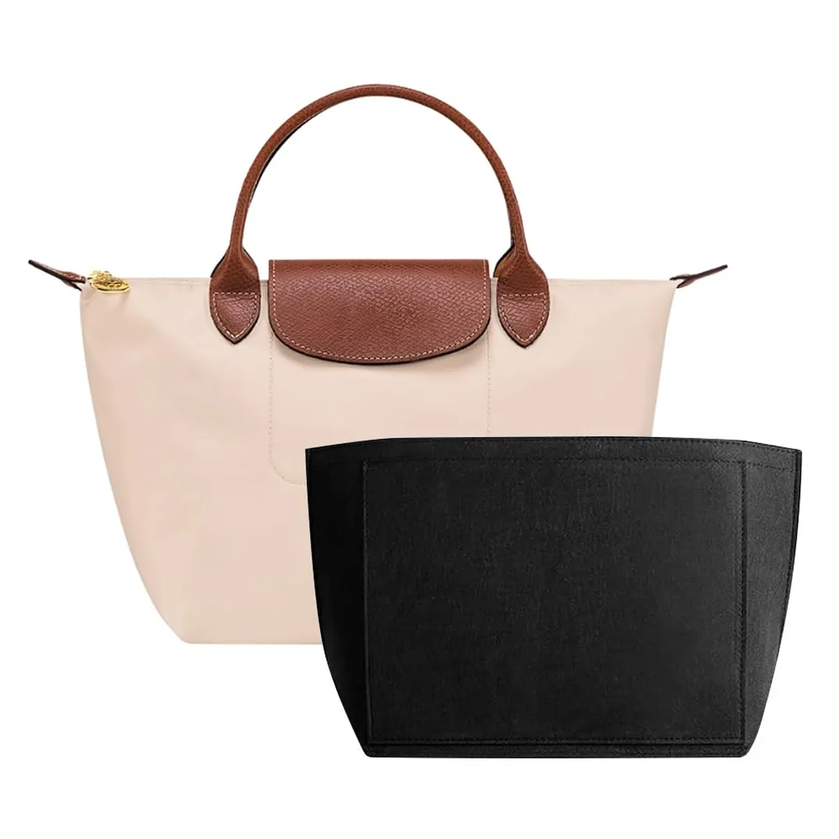 insert d'organisateur en feutre pour sac à main, sac fourre-tout dans le sac à l'intérieur du séparateur de façonneur