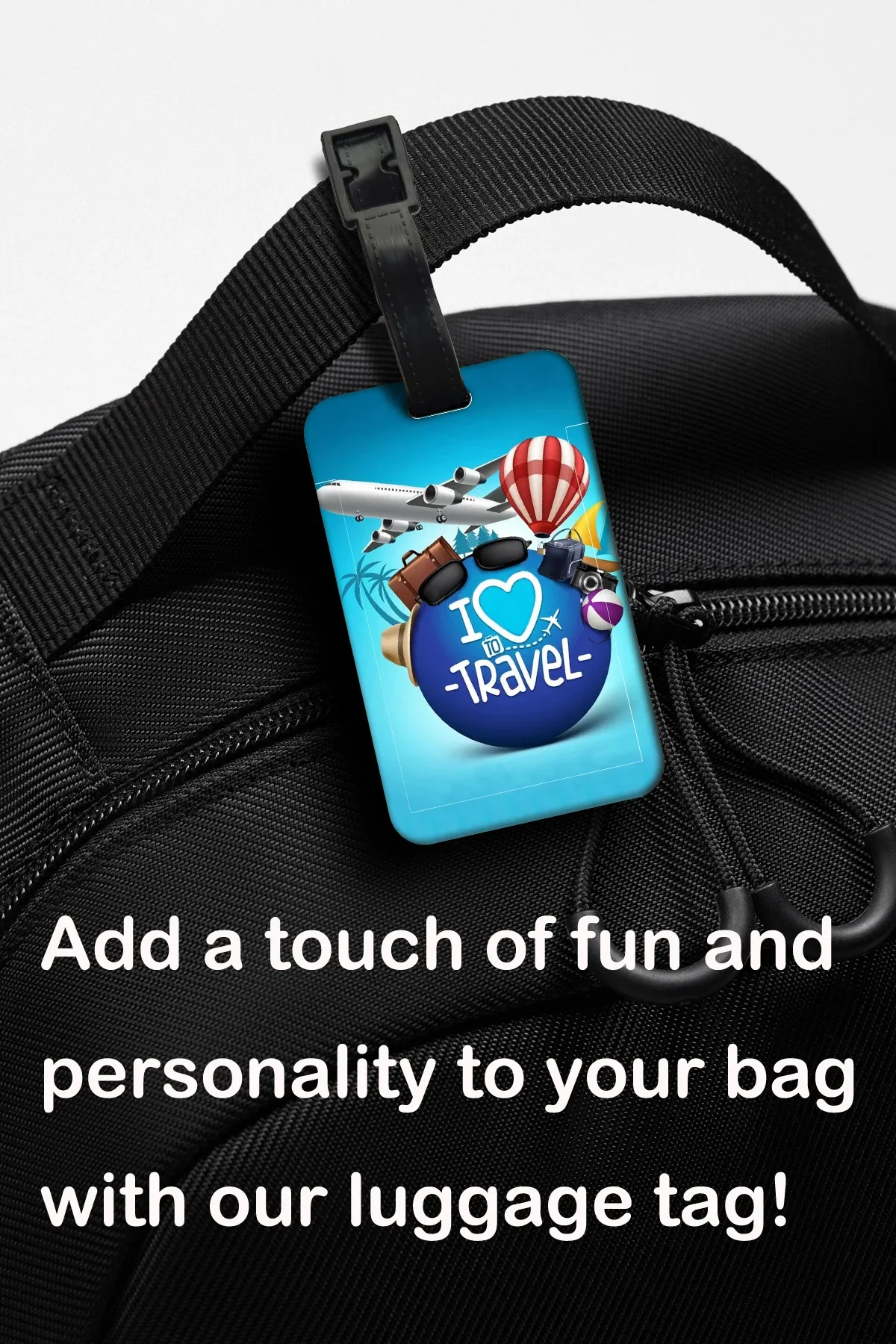 étiquette de bagage let's go travel en abs, porte-adresse créatif pour valise, accessoire d'embarquement portable pour bagages