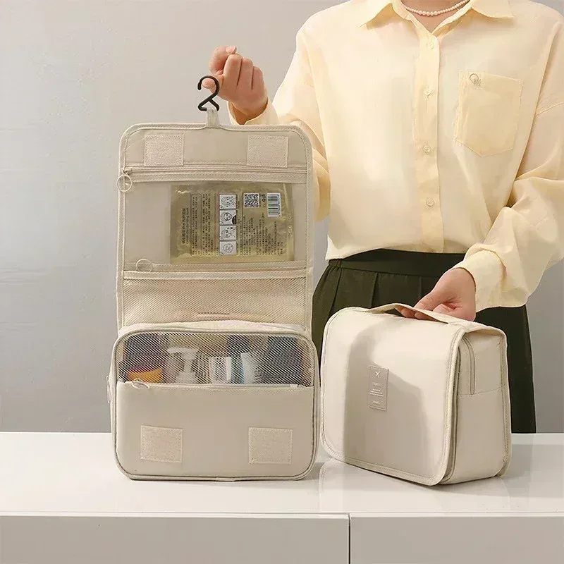 sacs de maquillage pour femmes de haute qualité, sac à cosmétiques de voyage, organisateur de produits de toilette, rangement étanche, sac de lavage suspendu pour salle de bain