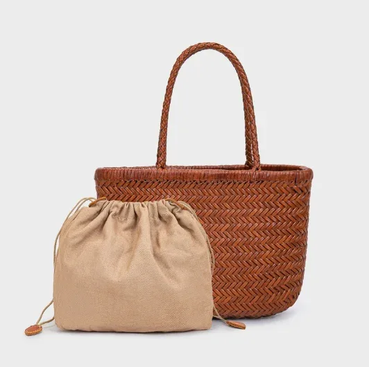 sac à poignée supérieure tissé en cuir de vache pour femme, sacoche décontractée en tricot tressé, vintage boho gitane aztèque ibiza, en cuir véritable