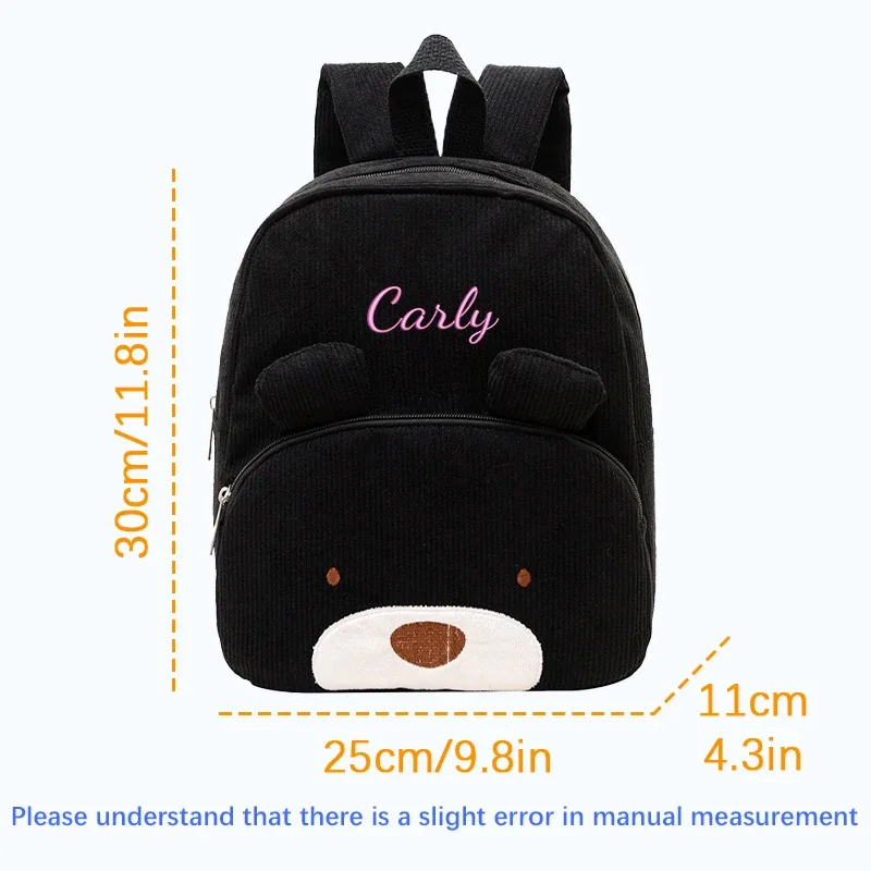 sac à dos en velours côtelé, disponible en plusieurs couleurs, double poche de rangement, bretelles réglables, adapté pour les trajets quotidiens, les vacances, les fêtes, les sorties, cadeau créatif.