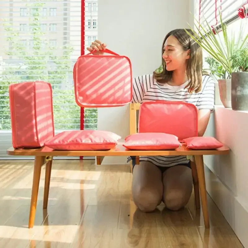 sac de rangement de voyage pour vêtements, ensemble de 6 pièces, pour garde-robe, valise en poudre, étui pour chaussures, cube d'emballage