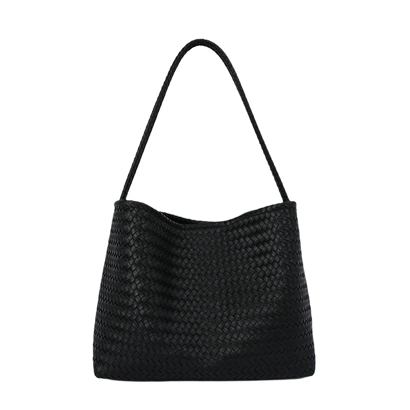 sacs à bandoulière tissés de luxe, nouvelle collection automne 2026, sacs seau en pu grande capacité, sacs fourre-tout vintage pour femmes pour le quotidien