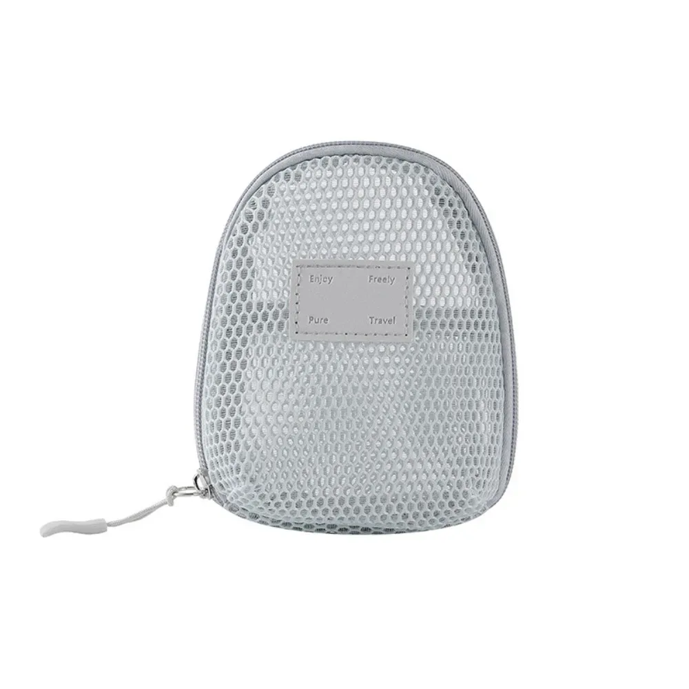 sac à cosmétiques en nylon décontracté avec fermeture éclair, pochette de rangement en maille, sacs de maquillage en maille polyvalents à main, voyage