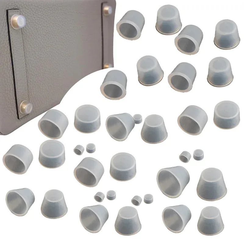20 pièces/50 pièces sac en cuir sac à main rivet inférieur transparent silicone housse de protection sac de messager serrure rainure résistante à l'usure