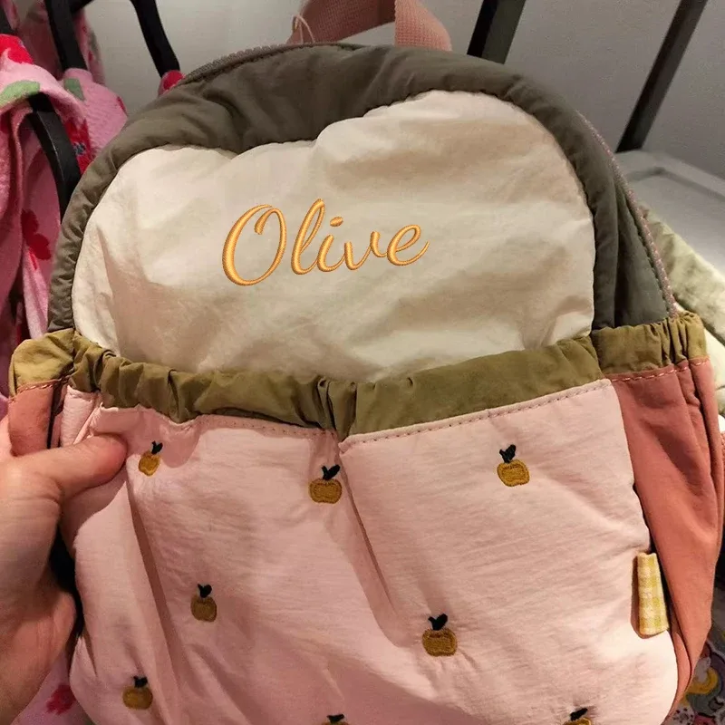 broderie personnalisée/style standard 2 options, blocs de couleurs dopamine, sac à dos élégant, sac à dos décontracté, super mignon !! !