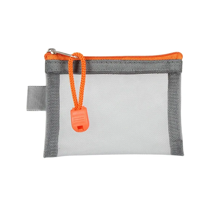 sacs de rangement de cartes en maille de nylon, mini grille transparente, porte-carte de crédit, pochette à fermeture éclair, petit portefeuille de monnaie de voyage, sac de fichiers