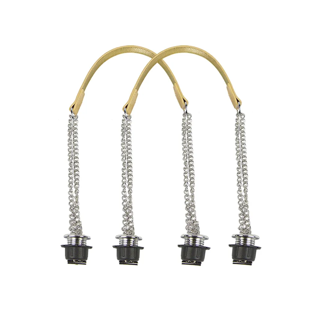 nouvelle paire de chaînes doubles longues argentées obag avec vis à placage métallique pour poignée obag, sac à main pour femme, sac à bandoulière