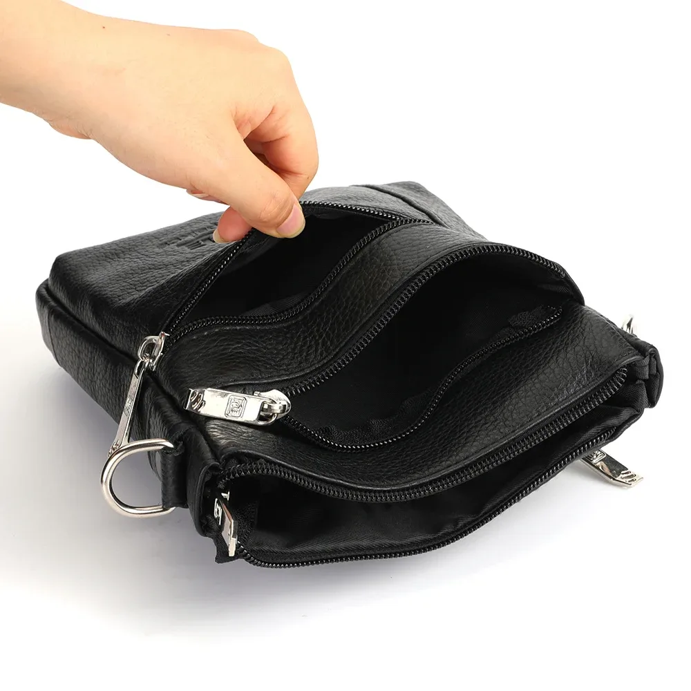 sac à bandoulière simple en cuir véritable pour hommes, sac à bandoulière d'affaires décontracté, sacoche en cuir de haute qualité pour hommes