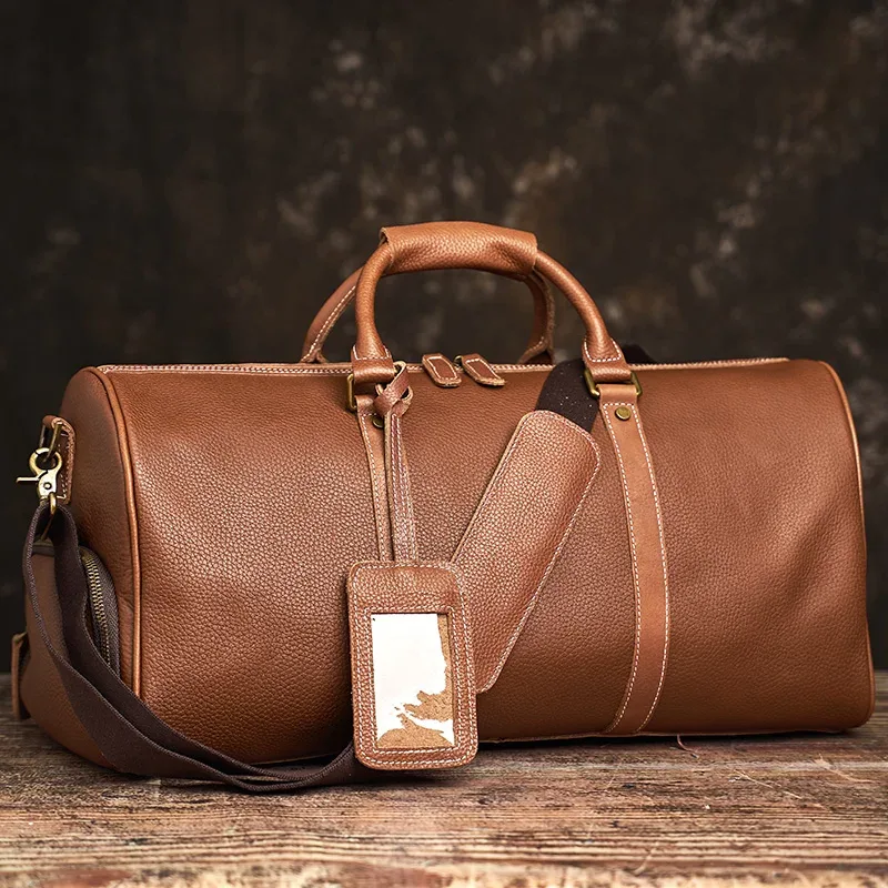 nupugoo – sac de voyage vintage en cuir véritable pour hommes, bagage à main boston, sac de sport de grande capacité, épaule pour ordinateur portable de 16 pouces
