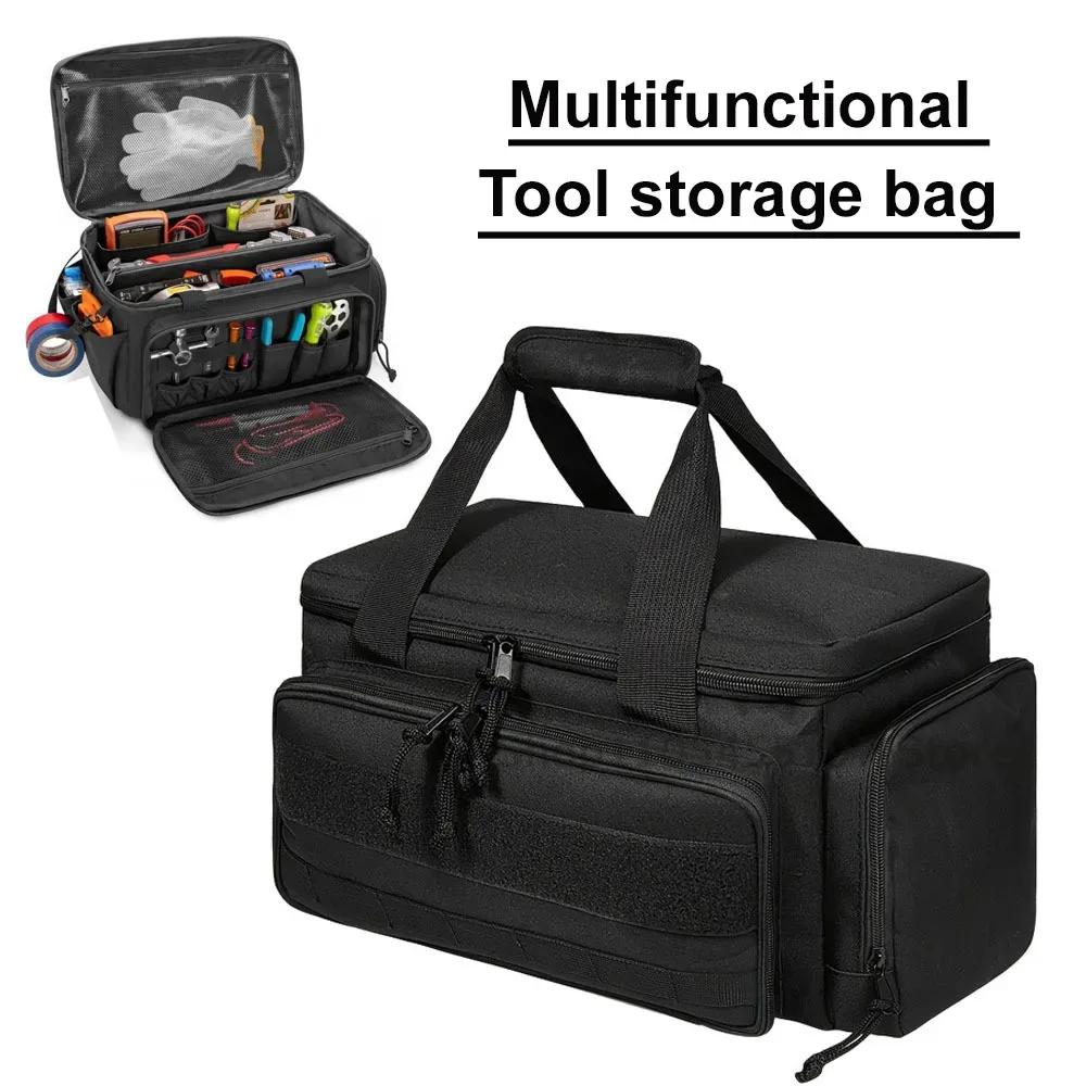 Organisateur d'outils multifonctionnel, sac à outils tactique robuste, base antidérapante pour les ingénieurs, les charpentiers, sac de rangement portable durable
