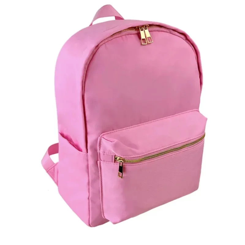 sac à dos en nylon imperméable grande capacité style simple, sac d'école décontracté, pochette de rangement pour les voyages et les activités de plein air