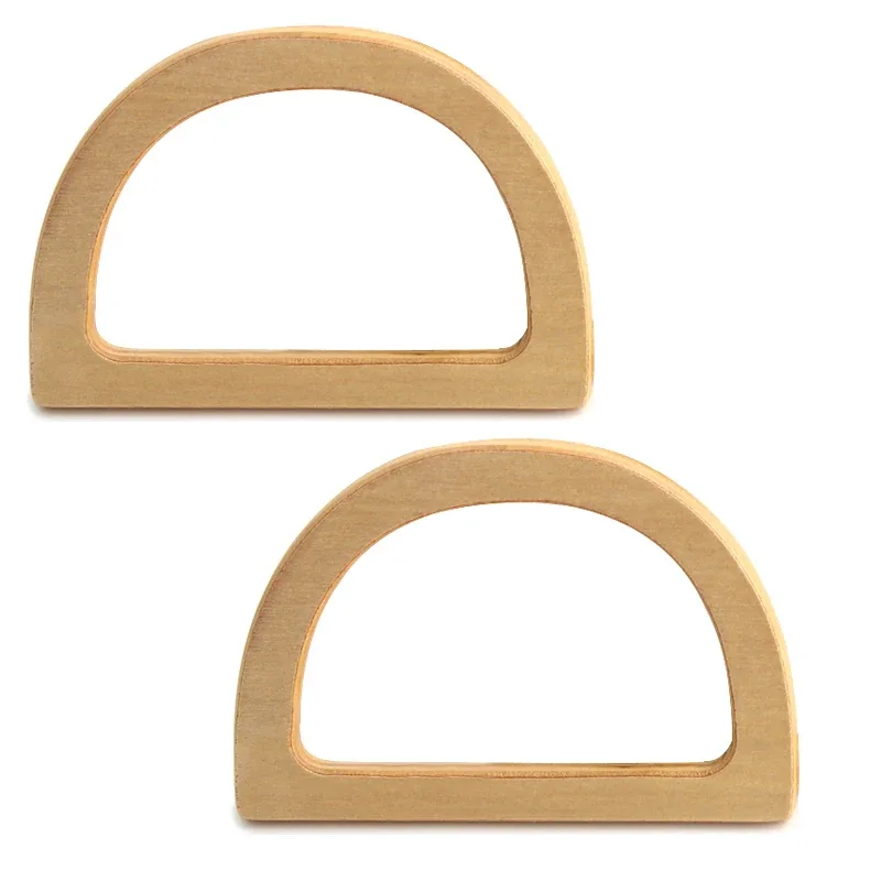 sac en bois simple et élégant, poignée en forme de d, pièces de rechange, portefeuille, sac à main, poignée de sac artisanal, 2 pièces