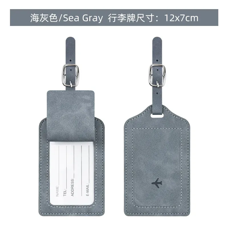 étiquette bagage cuir simili bleu noir rose voyage identification valise nom adresse pochette contact symbole avion reliefs