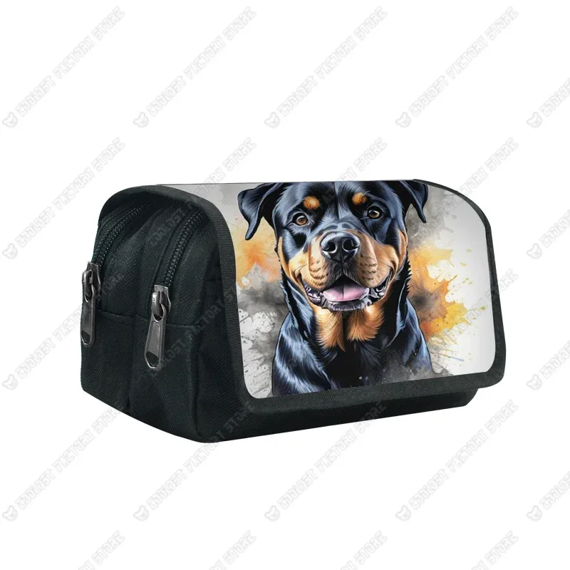 trousse à cosmétiques motif chien d'interconnexion, papeterie de maquillage, troupeau de contribuables allemands, chiots shih tzu, sac à crayons, porte-pinceaux