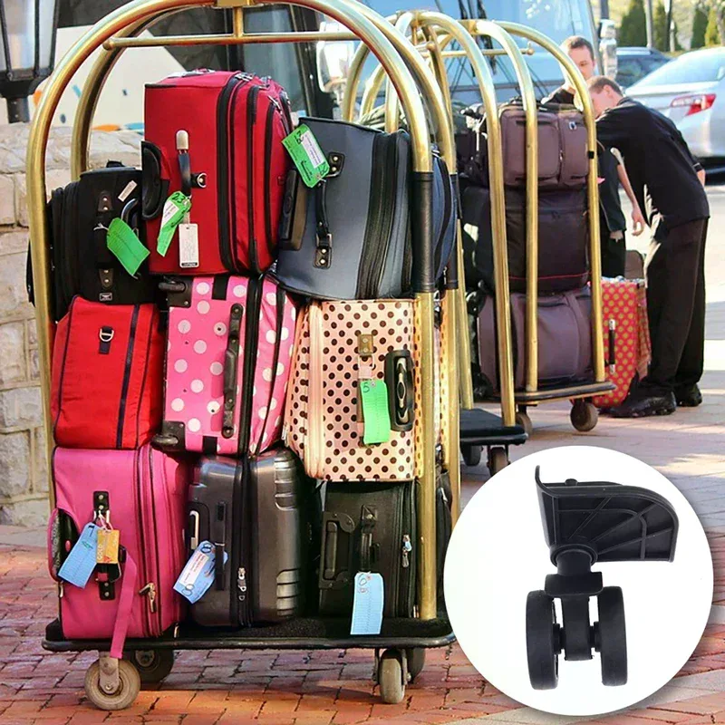 ensemble roulements plastique noir remplacement valise rotation trois cent soixante utilisation voyage support fort longévité