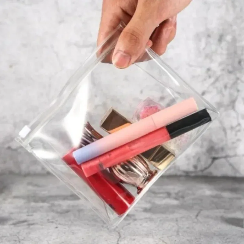 sacs à fermeture éclair en pvc givré, 1/12 pièces, rangement de cosmétiques 3d autoportant, organisateur de voyage, emballage d'échantillon scellé, accessoires lavables