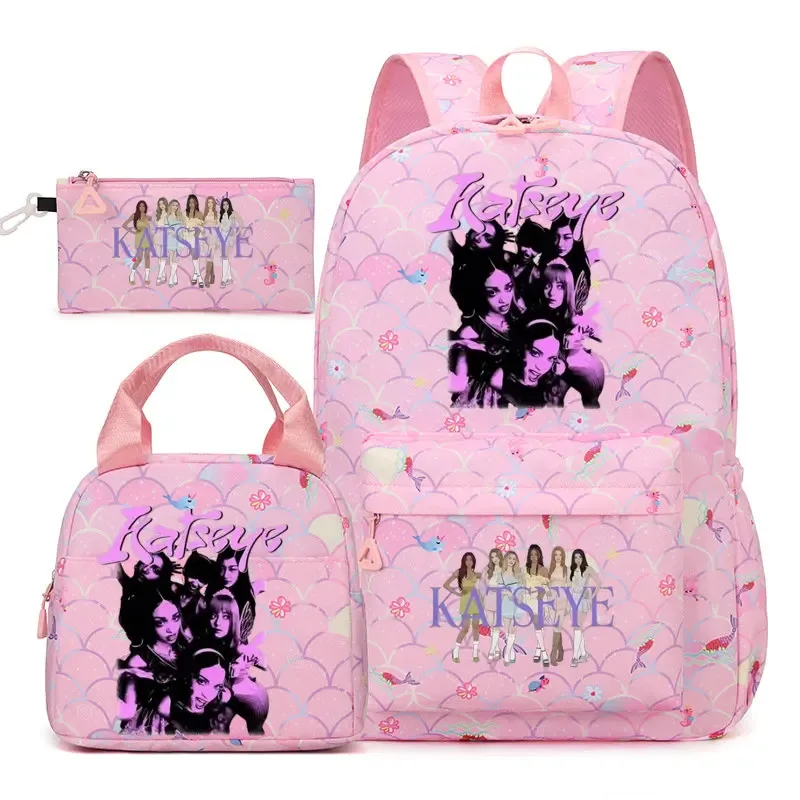 sac dos polyester motifs groupe filles poignée supérieure glissière capacité 20 35 litres unisexe couleurs rose clair violet bleu clair