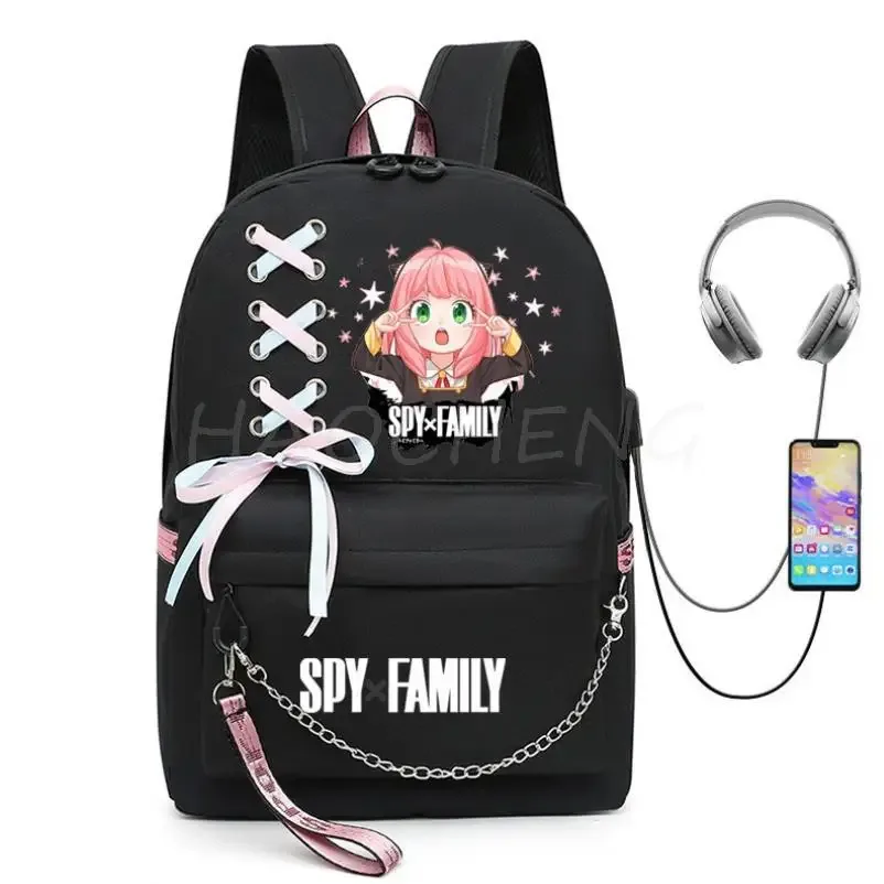 spy x family anya forger anime sac à dos pour femmes kawaii design étudiant école sac à bandoulière toile jeunesse voyage en plein air sac à dos