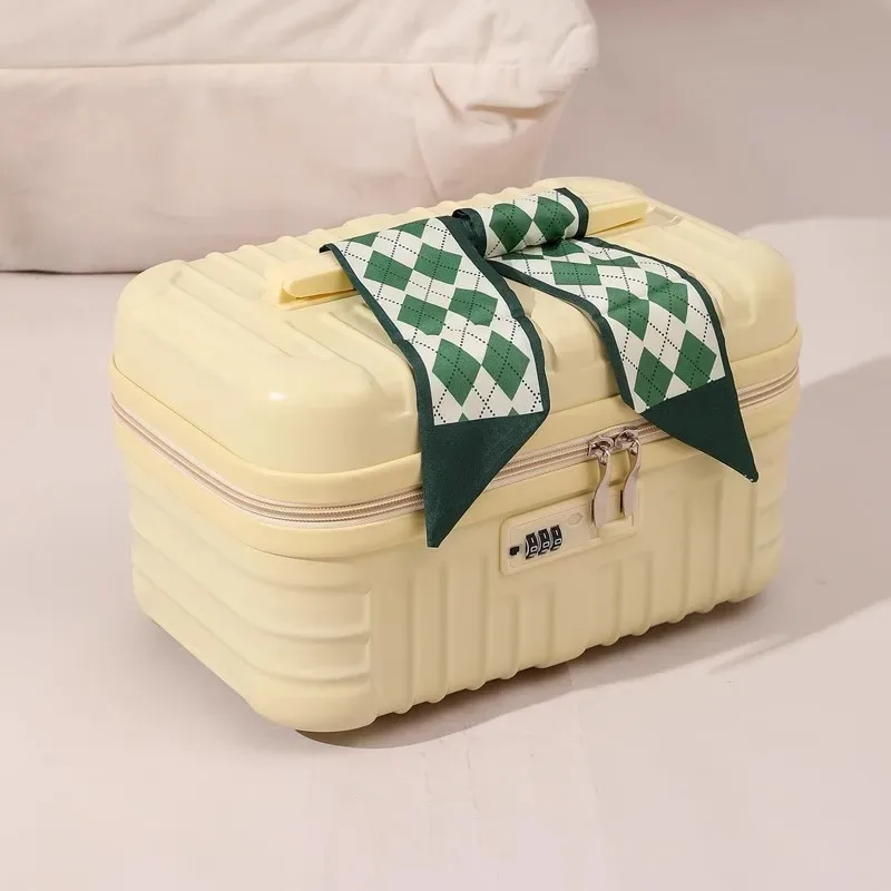 trousse cosmétiques abs noire blanche solides polyvalentes femmes voyage compression poignée confortable grande capacité séparation sèche humide organisée