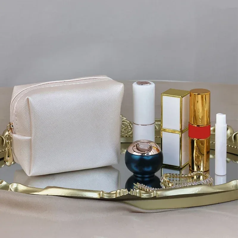 mini trousse de maquillage pour sac à main, sac cosmétique en pu, trousse de toilette étanche, trousse de maquillage de voyage, rouge à lèvres, poudres cosmétiques, étuis de rangement