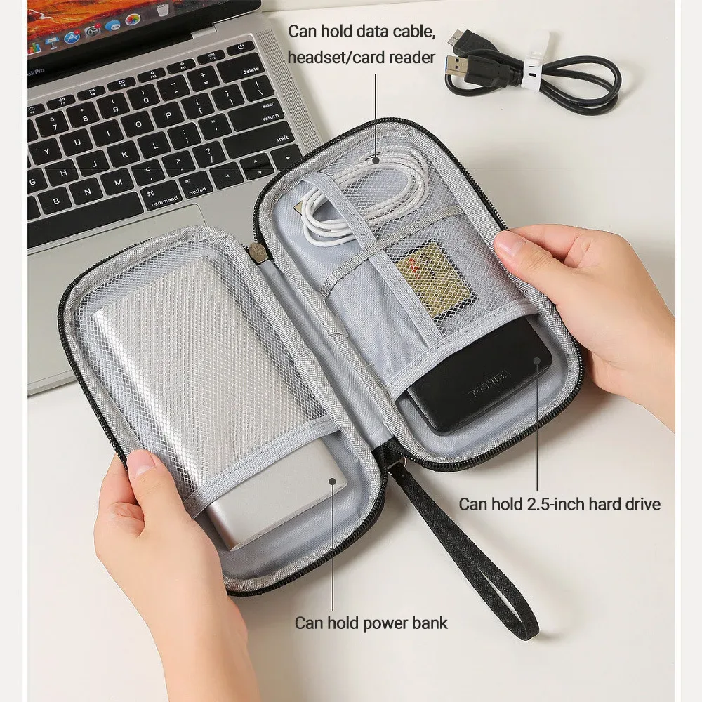 sac de rangement portable pour produits numériques, organiseur de câbles usb, organiseur de chargeurs et d'écouteurs (1 pièce)